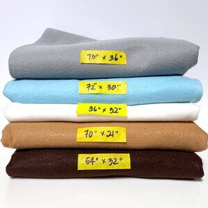 Felt Fabric Bundle Box Lot for Sewing Crafts Yardage Gray Blue Cream Brown Tan